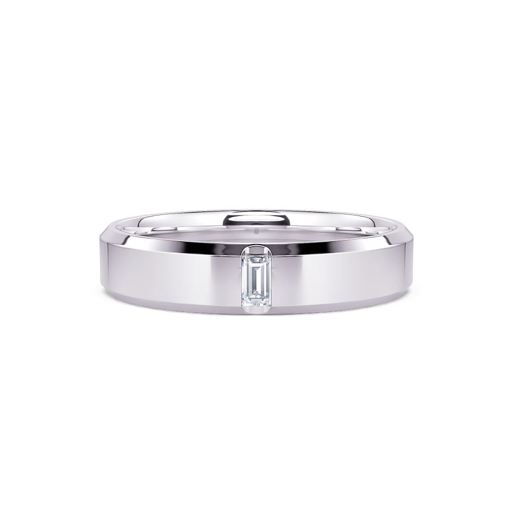 White Emerald-Cut Diamond Band