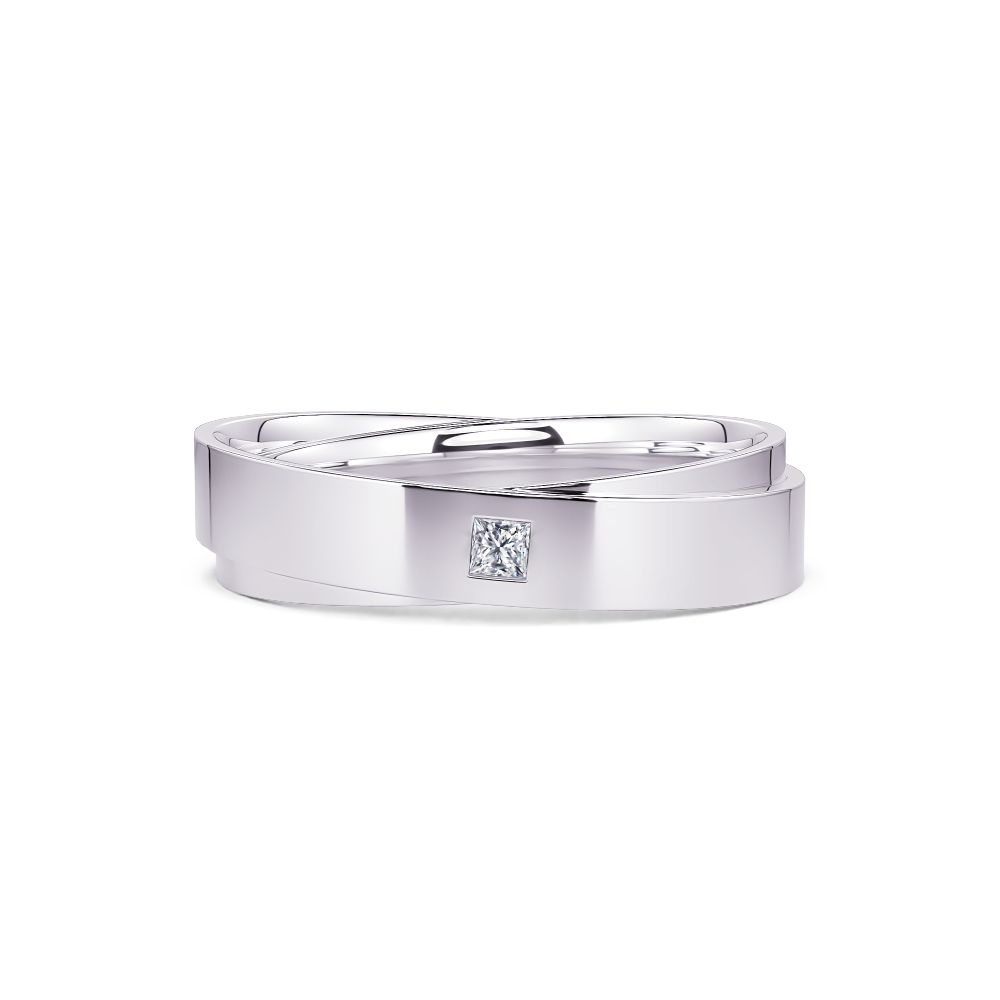 White Square Diamond Twist Band