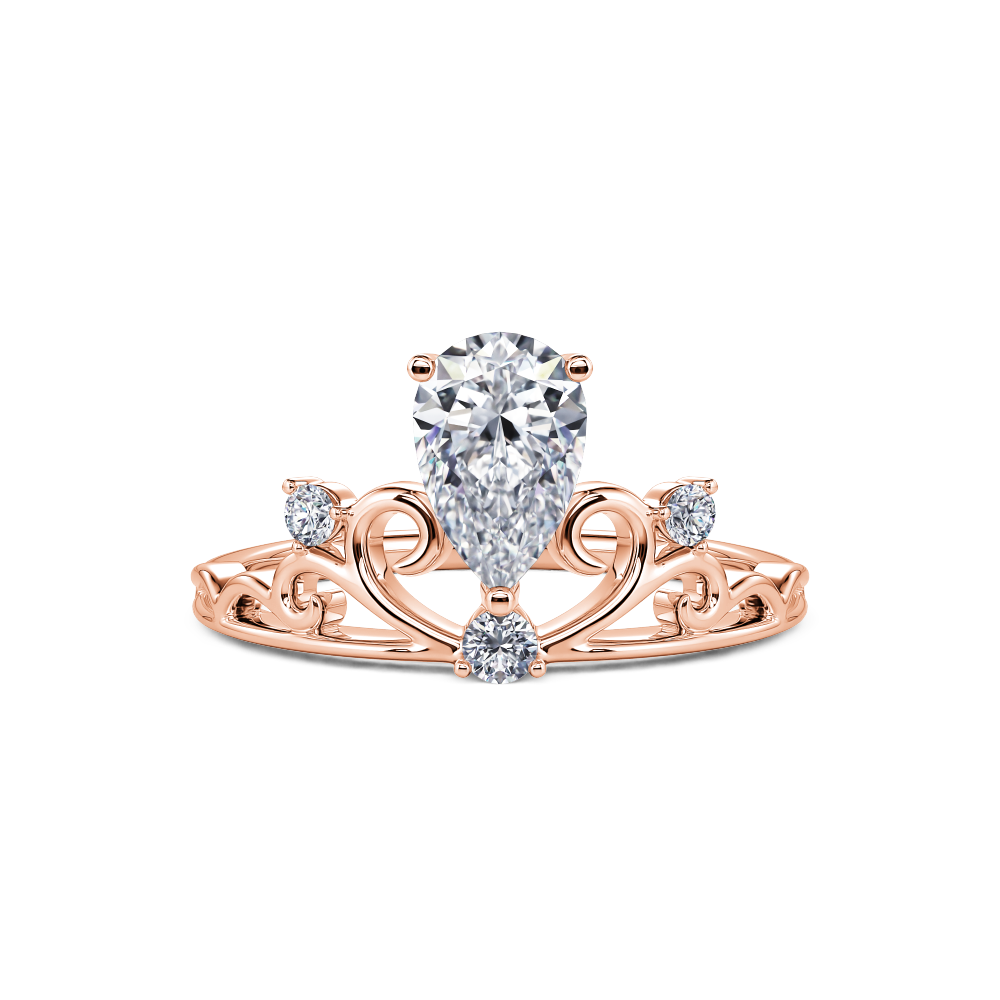 Rose Pear Diamond Tiara Ring