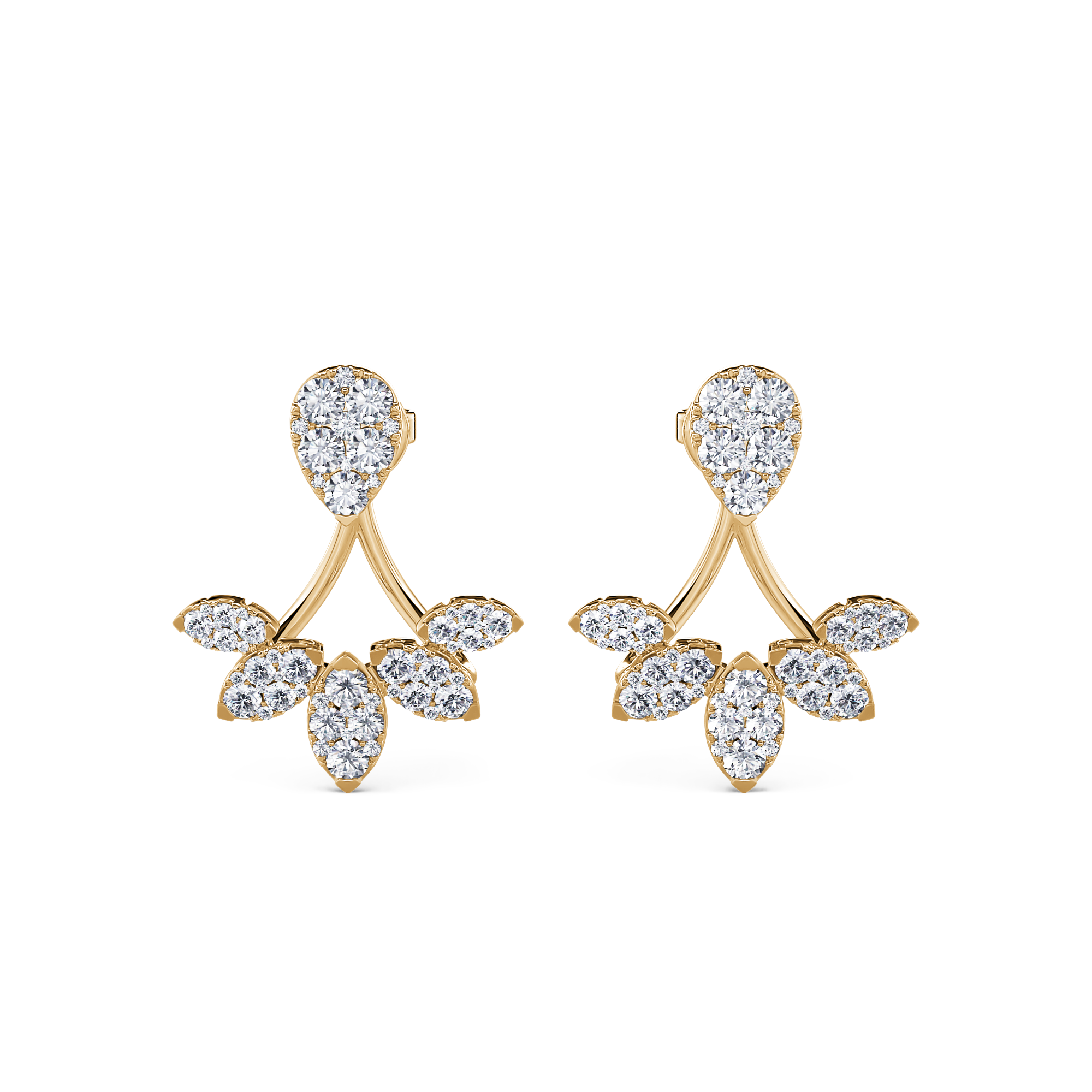 Yellow Gold Blossom Earrings