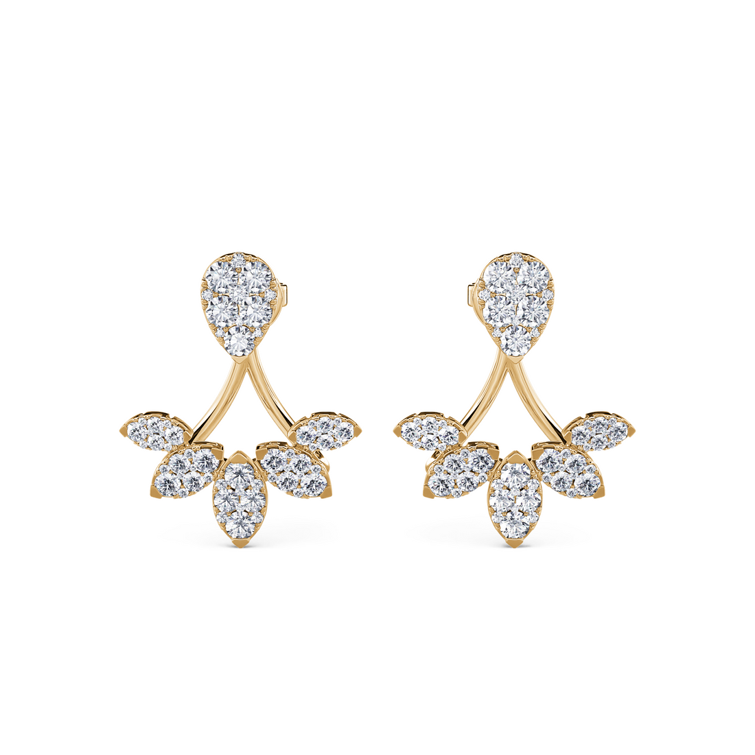 Yellow Gold Blossom Earrings