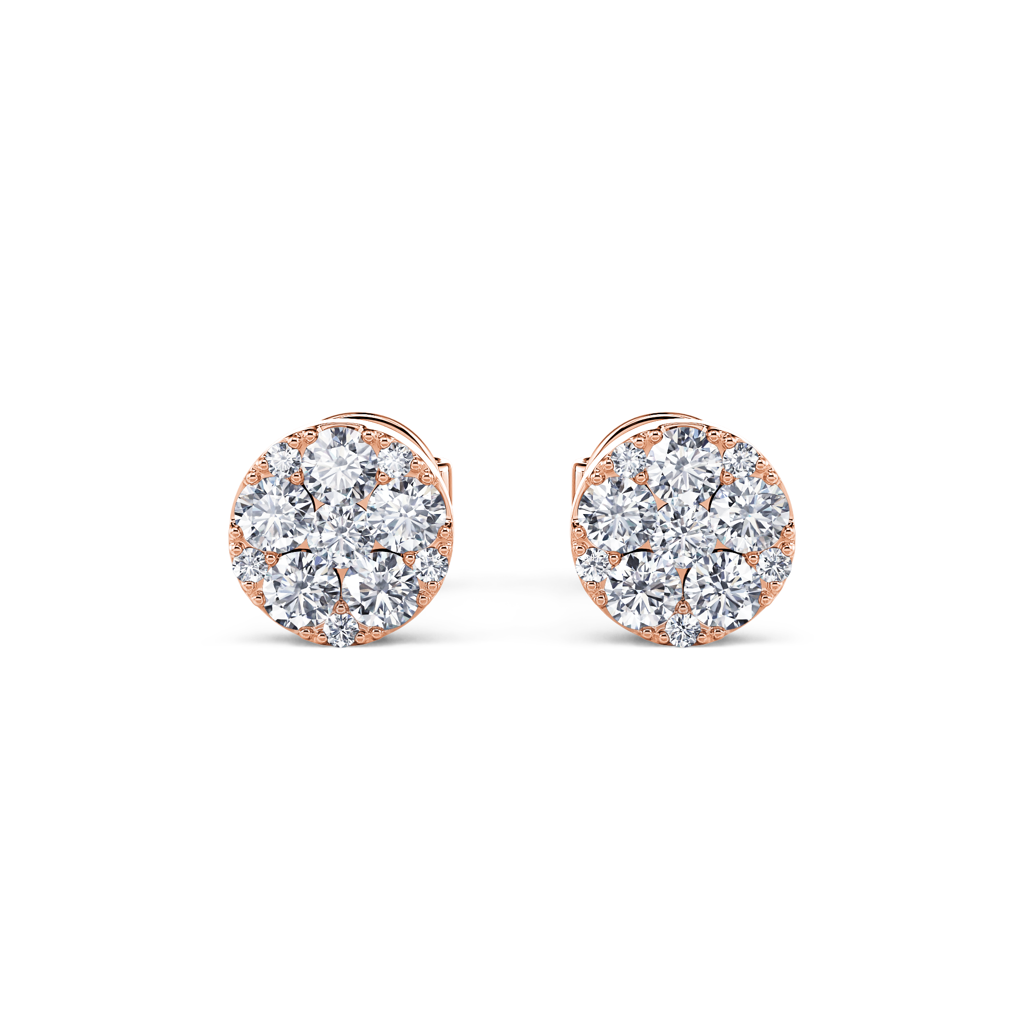 Rose Gold Halo Stud Earrings