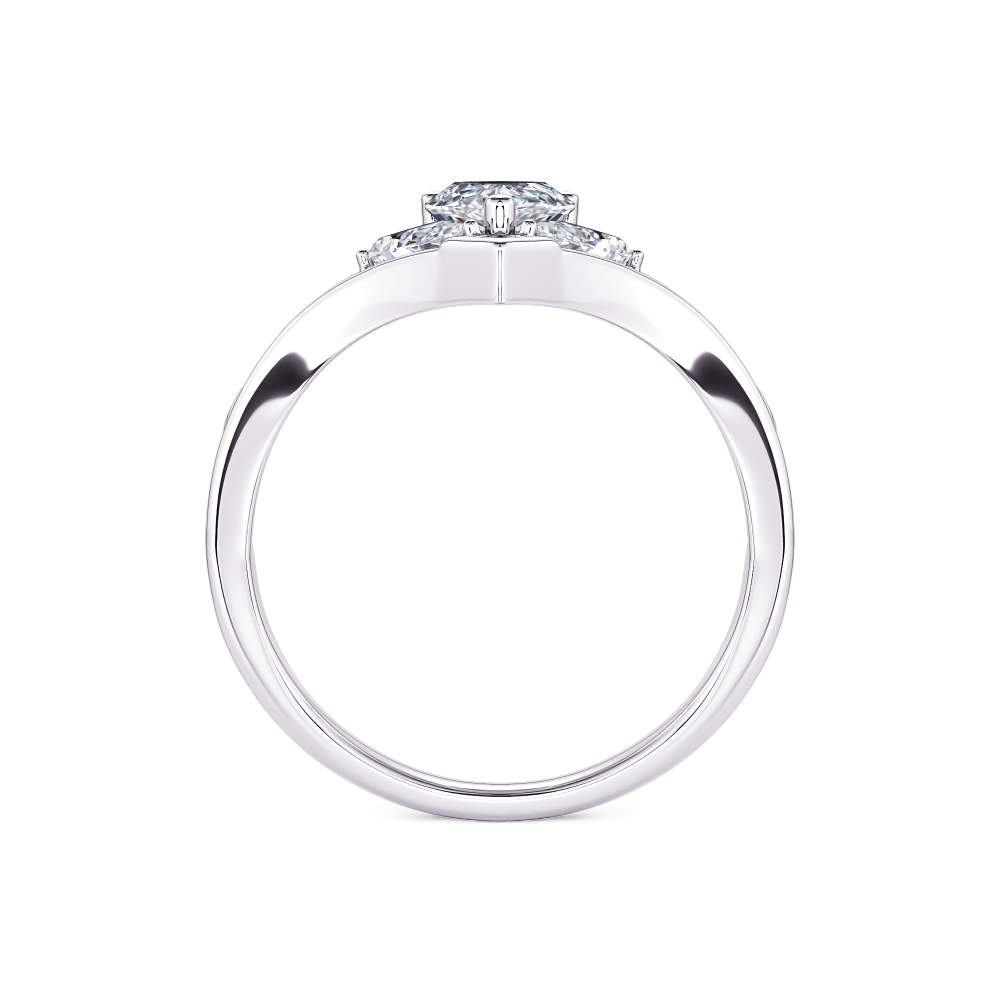 White Pear Diamond Tiara Ring