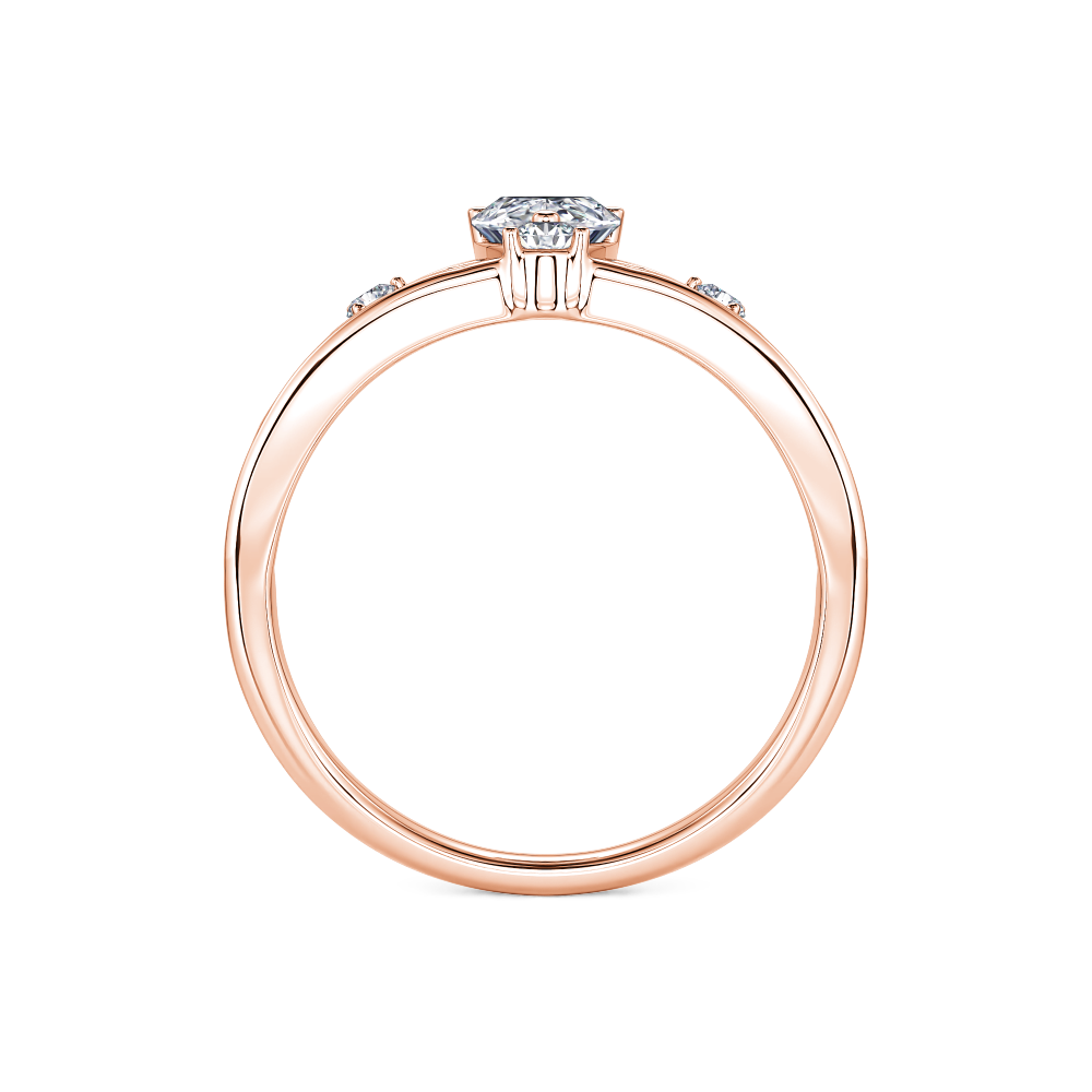 Rose Pear Diamond Tiara Ring