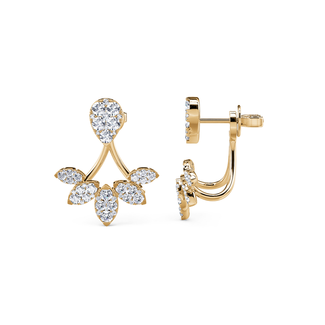 Yellow Gold Blossom Earrings