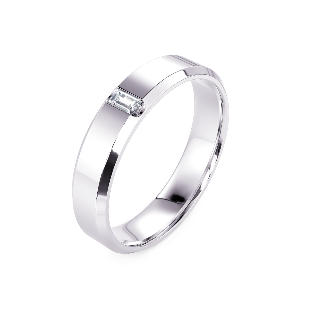 White Emerald-Cut Diamond Band