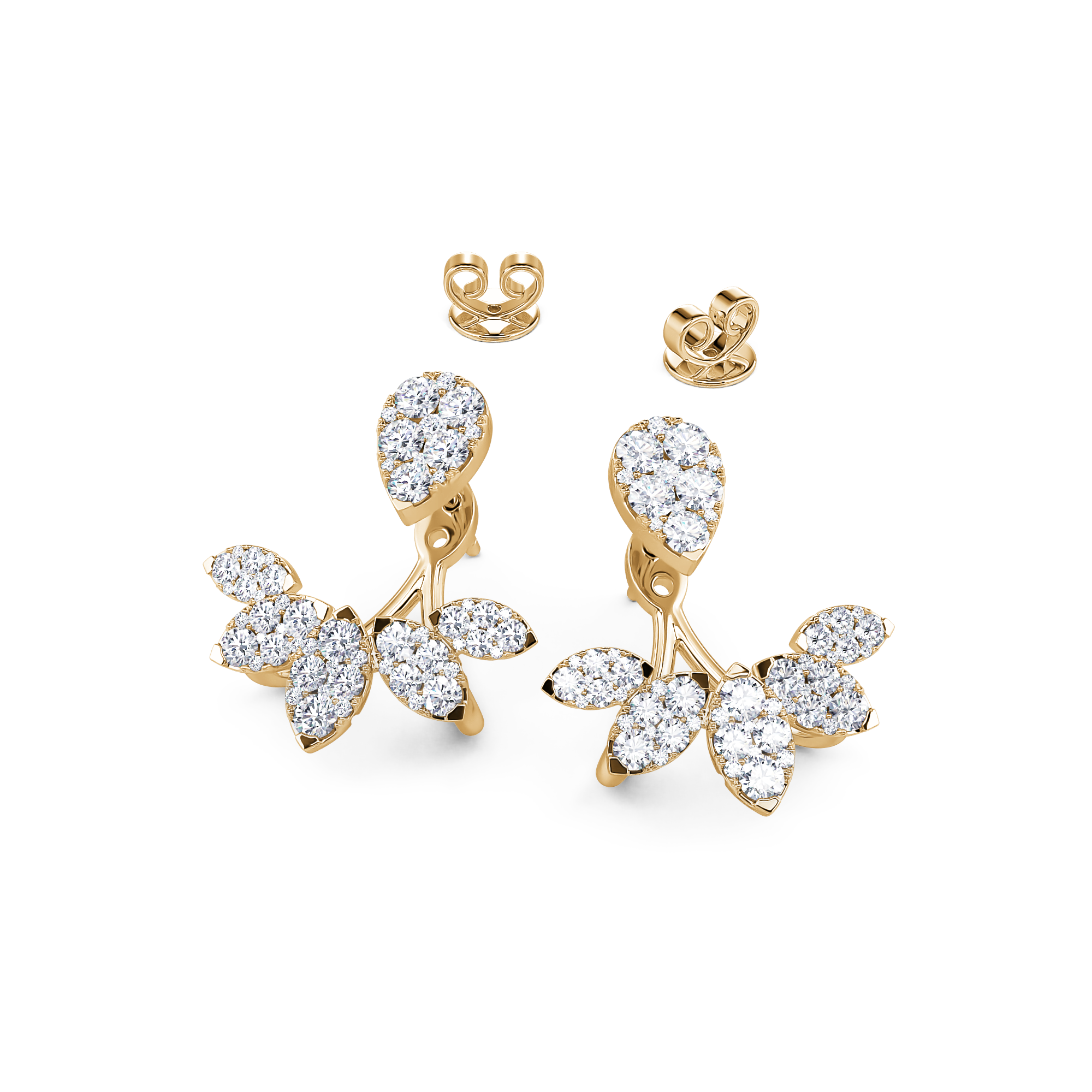 Yellow Gold Blossom Earrings