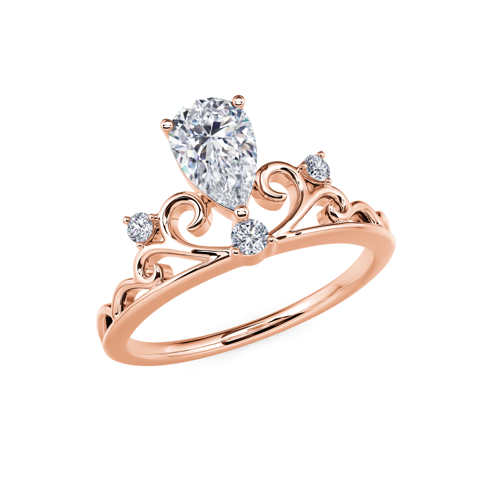Rose Pear Diamond Tiara Ring