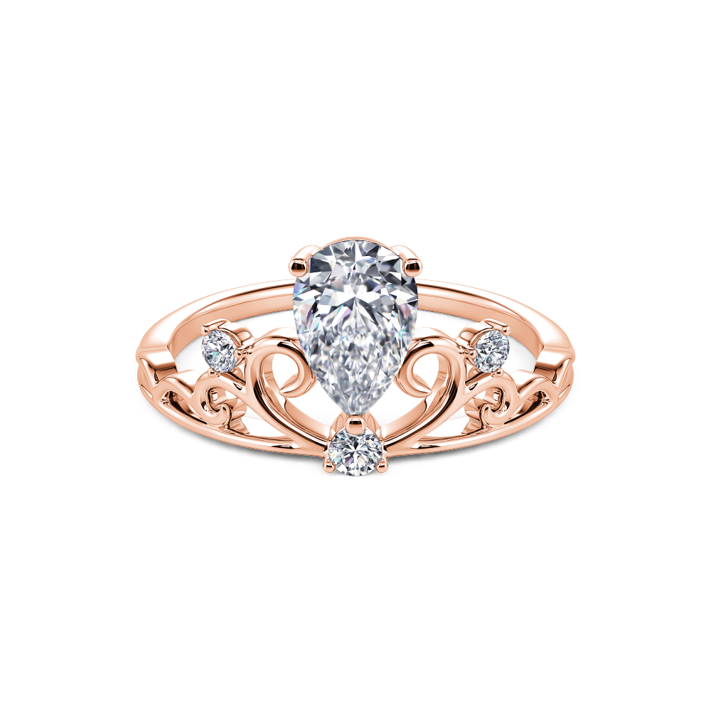 Rose Pear Diamond Tiara Ring