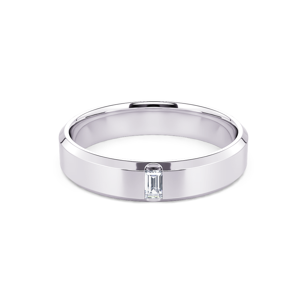 White Emerald-Cut Diamond Band