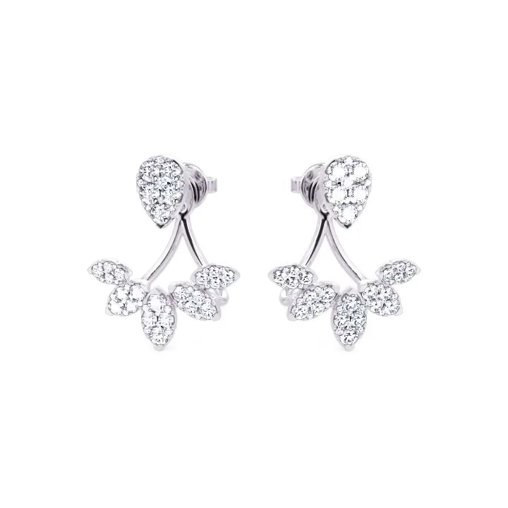 White Gold Blossom Earrings